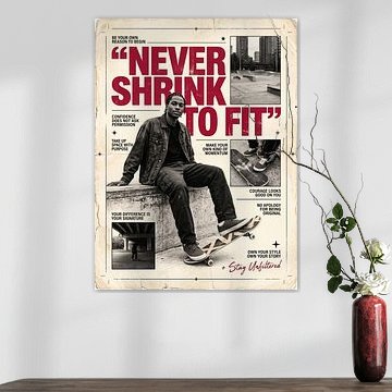 Pass dich niemals an – Selbstbewusstsein braucht keine Erlaubnis – Urban Skater Grafikdesign