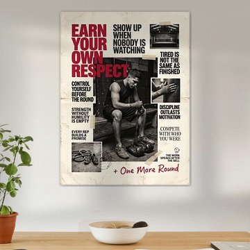 Verdiene dir deinen eigenen Respekt – Disziplin hält länger an als Motivation – Boxer – Grafikdesign