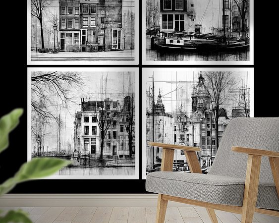 Voorbeeld van het werk in een kamer