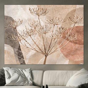 Art botanique en techniques mixtes : la berce séchée, source d'apaisement