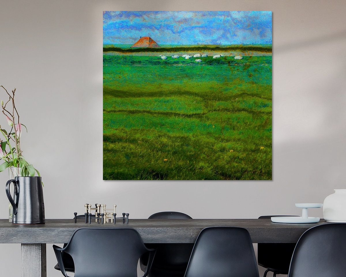 Voorbeeld van het werk in een kamer