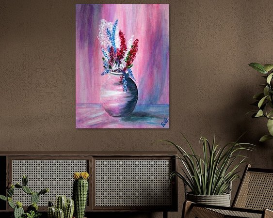 Voorbeeld van het werk in een kamer