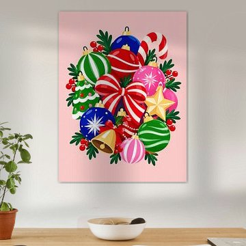 Joyful Christmas Ornament Wreath by Mosaic Dialogue