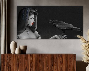 Mystery of Woman and Raven by Monika Jüngling