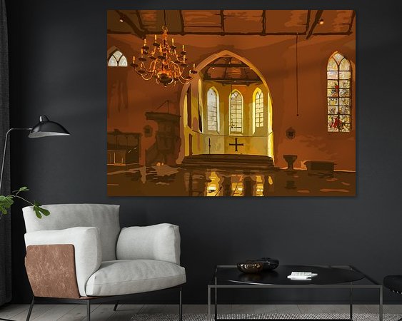 Voorbeeld van het werk in een kamer