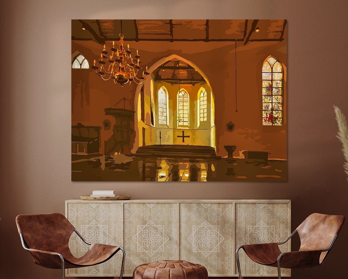 Voorbeeld van het werk in een kamer
