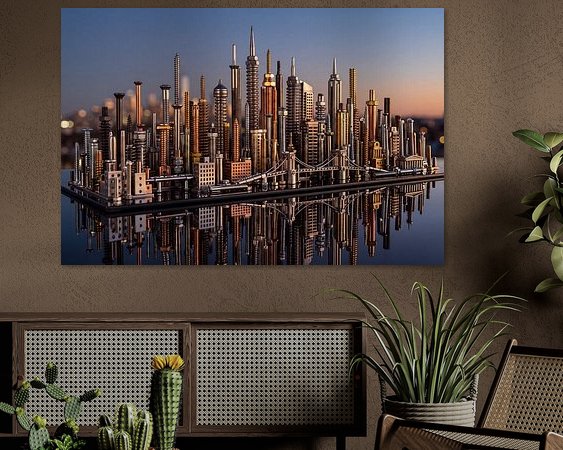 Voorbeeld van het werk in een kamer