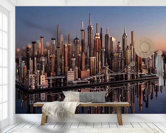 Voorbeeld van het werk in een kamer
