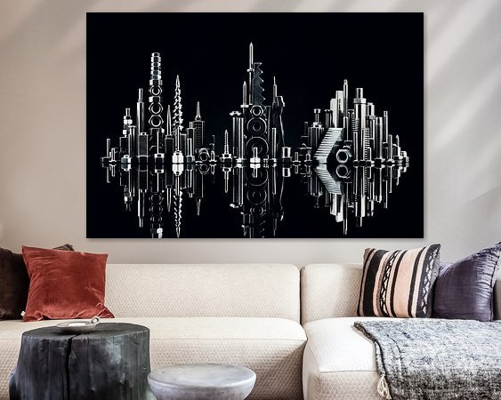 Voorbeeld van het werk in een kamer