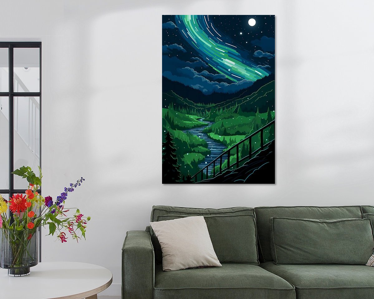 Voorbeeld van het werk in een kamer