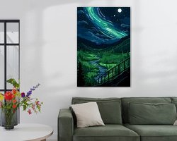 Voorbeeld van het werk in een kamer