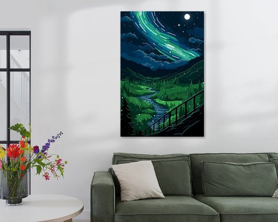 Voorbeeld van het werk in een kamer
