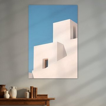 Weiße Geometrie vor einem strahlend blauen Himmel
