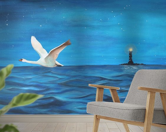 Voorbeeld van het werk in een kamer