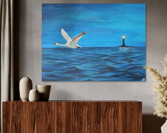 Voorbeeld van het werk in een kamer