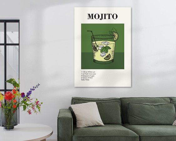 Voorbeeld van het werk in een kamer