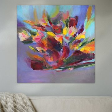 Werveling van zintuiglijke bloei - Abstracte bloemen van Marina Kozyr