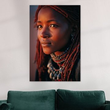 Kodachrome style: Himba girl in warm evening light