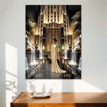 Le glamour de Gatsby : élégance et mystère près de la fontaine Art déco