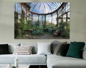 Abandoned and dilapidated conservatory of a castle by Truus Nijland