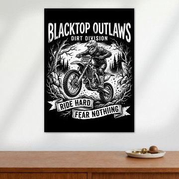 Blacktop Outlaws – Dirt Division: Vintage-Motorrad-Poster