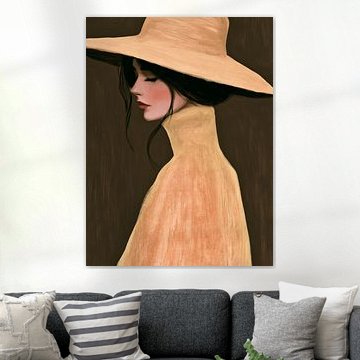 Elegante Frau mit Hut | Modernes Mode-Porträt in warmen Erdtönen von Studio Allee
