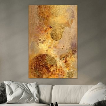 Peinture abstraite dorée -  Formes ludiques