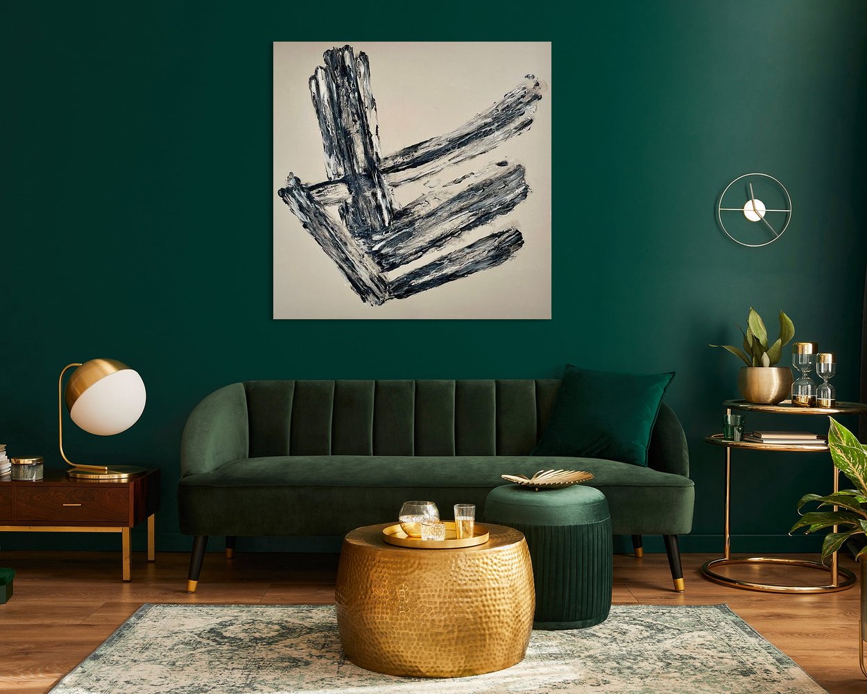 Voorbeeld van het werk in een kamer