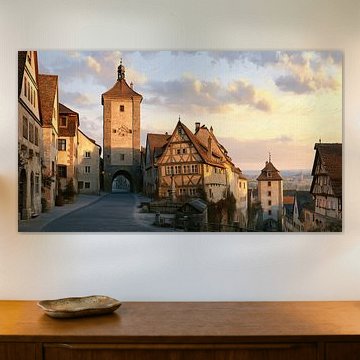 Rothenburg ob der Tauber, Germany – abstract panorama