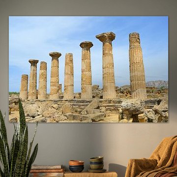 De tempel van Herakles in de Vallei van de Tempels, Agrigento. van Tomherkules