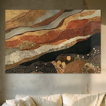Slingerende rivier in abstract landschap