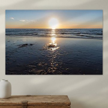 Sunset on Kijkduin beach by Merijn Loch