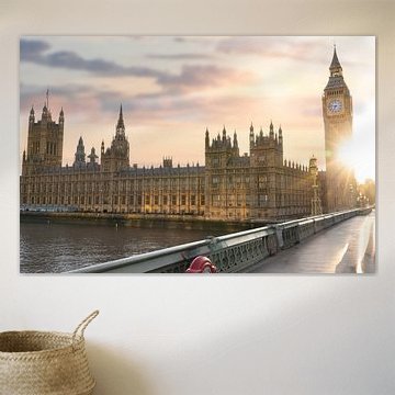 Gouden licht boven Westminster van Pilar Toscano