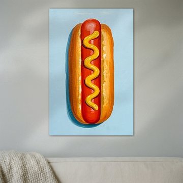 Vivid Hot Dog with Mustard by Joseph S Giacalone Photography