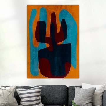 Minimalistische organische abstrakte Kunst in warmen Tönen, Erdtönen