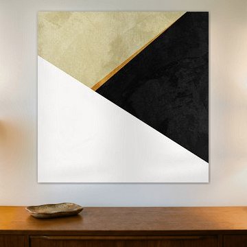 Minimalistische abstrakte Kunst mit geometrischen Formen in Erdtönen von Online Arts