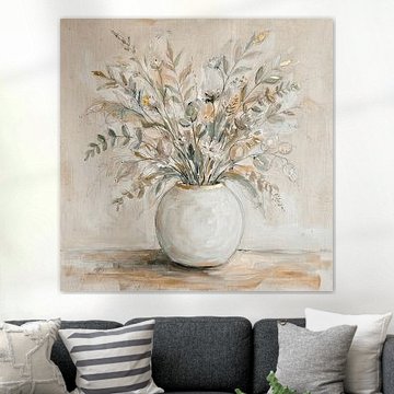 Beruhigendes botanisches Stillleben mit goldenen Akzenten von Studio Pieternel