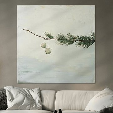 Dezente Tannenzweige in sanftem Creme-Schimmer