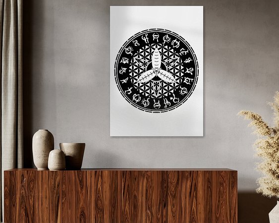 Voorbeeld van het werk in een kamer