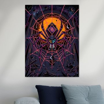 Grafische Darstellung eines kosmischen Spinnen-Kristallnetz-Observatoriums von The Deeper Way
