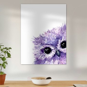 Peeking Purple Owl by Movingclouds