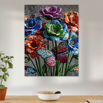 Mister Artsy Graffiti Flowers Nr. 9 von Mister Artsy Digitales