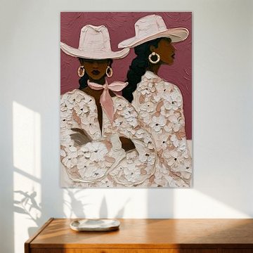 Floral Cowgirl Twins by Bella studio