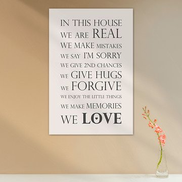 In This House – Familie Tekst in Ecru van Sandra Hazes