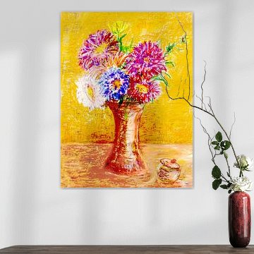 Still Life with Asters by Claudia Gründler