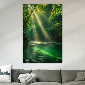 La lumière magique du soleil dans une forêt verdoyante