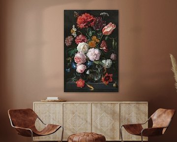 Blumenstrauß in einer Glasvase, Jan Davidsz. de Heem