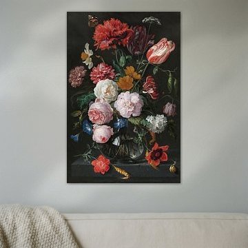 Still life with flowers in a glass vase, Jan Davidsz. de Heem