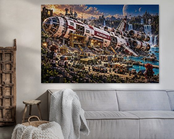 Voorbeeld van het werk in een kamer