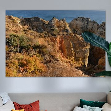 Glowing limestone pillars at Ponta da Piedade in the Algarve